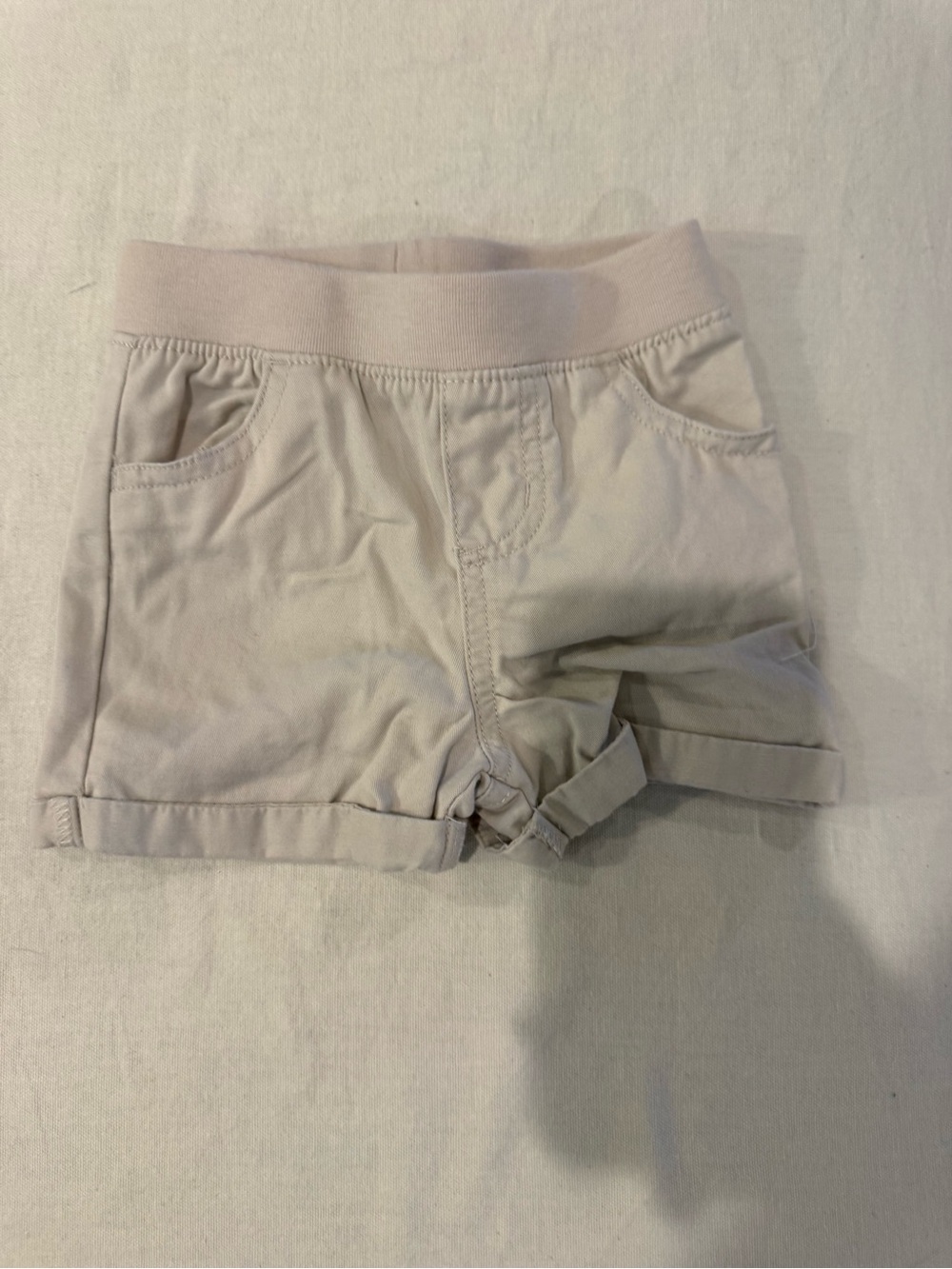 Garanimals High-Waist Girls' Roll-Cuff Shorts in Light Beige